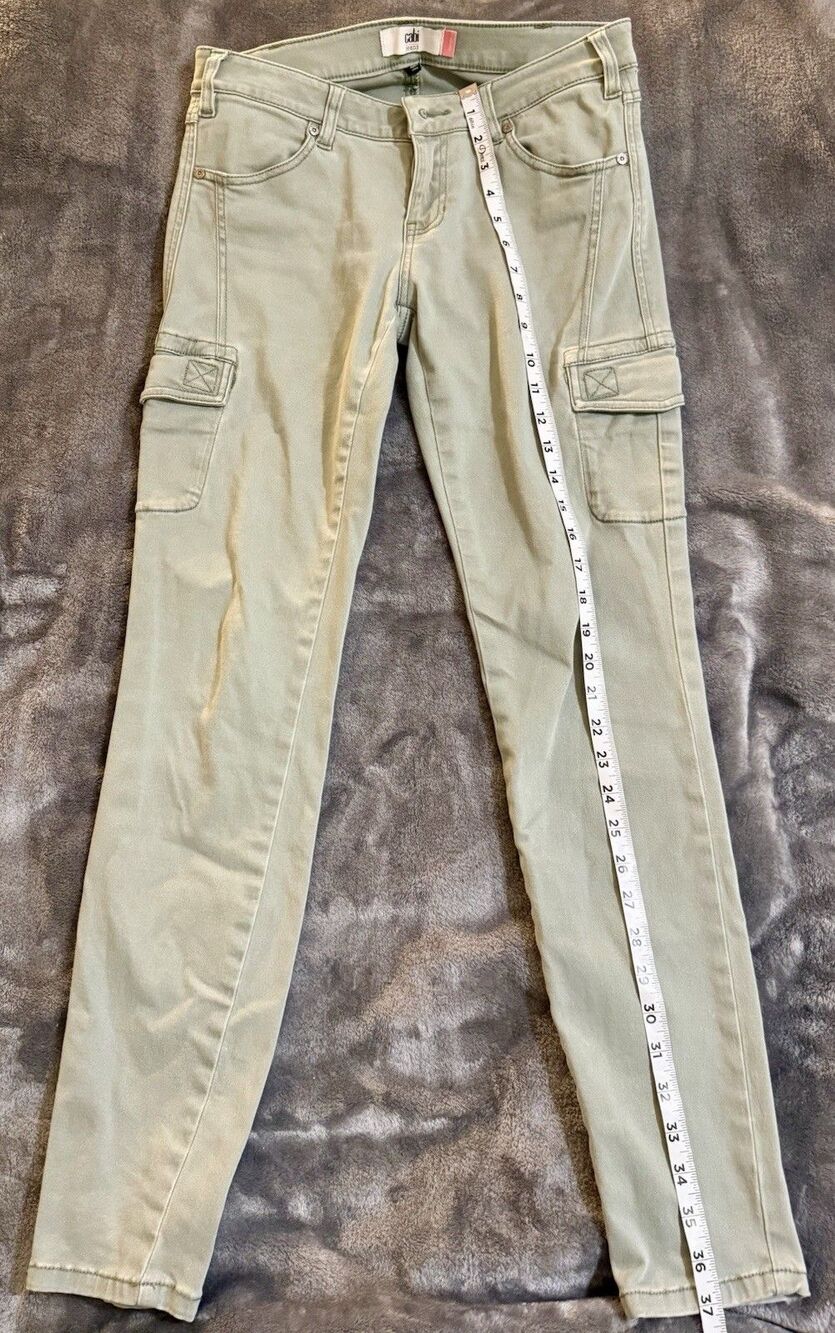 Cabi Pants Womens Size 4 Green Utility Cargo Stretch Style 3048 Pocket Casual - Picture 1 of 7